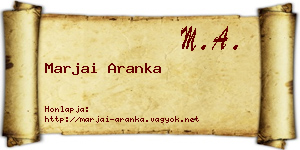 Marjai Aranka névjegykártya